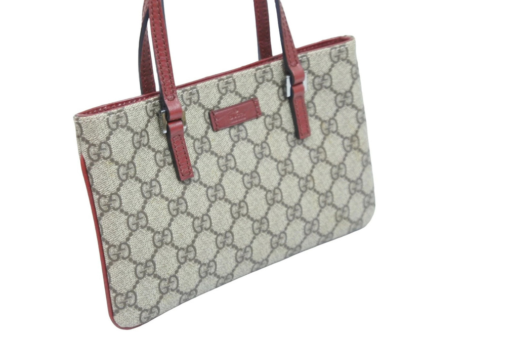 Gucci Handbag Bag GG Supreme Beige Red - Picture 4 of 7